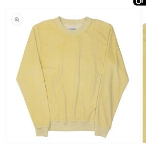 Long Sleeve Women's Crewneck Velour Sweatshirt - Dijon